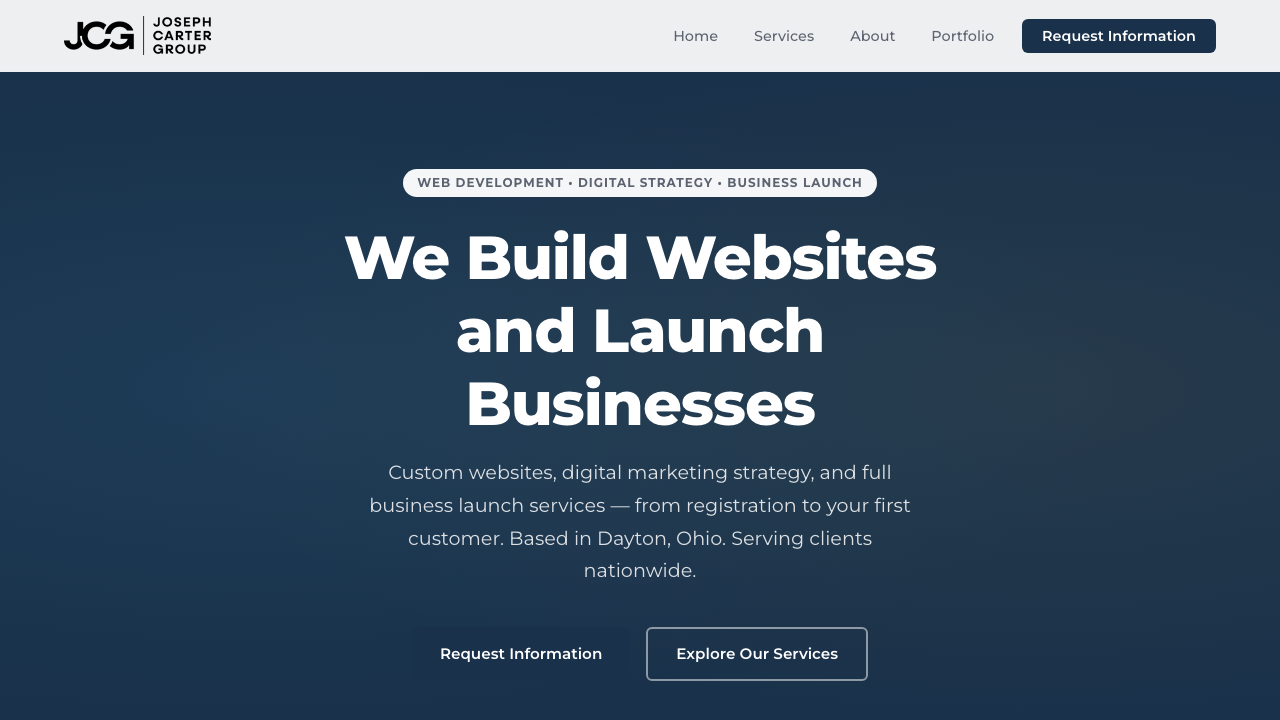 Joseph Carter Group home page screenshot